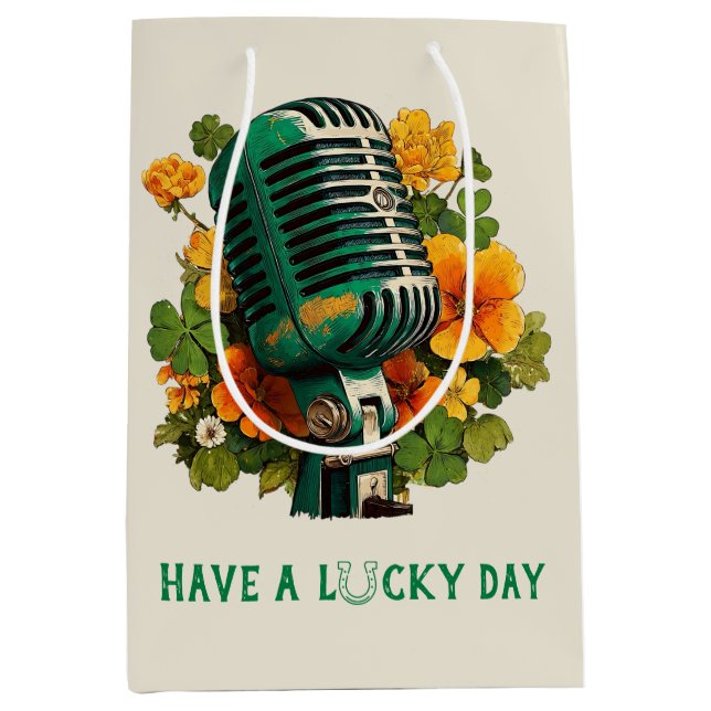 Have a Lucky Day – St. Patrick’s Music Art Medium Gift Bag (Front)