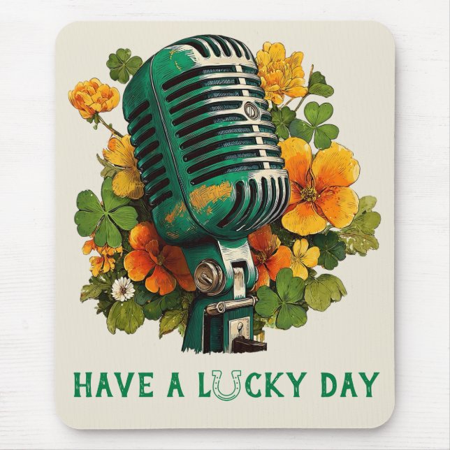 Have a Lucky Day – St. Patrick’s Music Art Mouse Pad (Front)