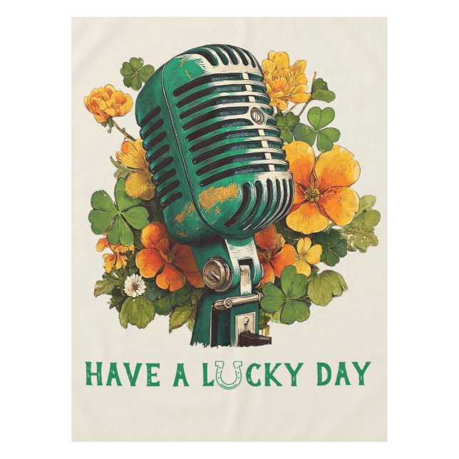 Have a Lucky Day – St. Patrick’s Music Art Tablecloth (Front)