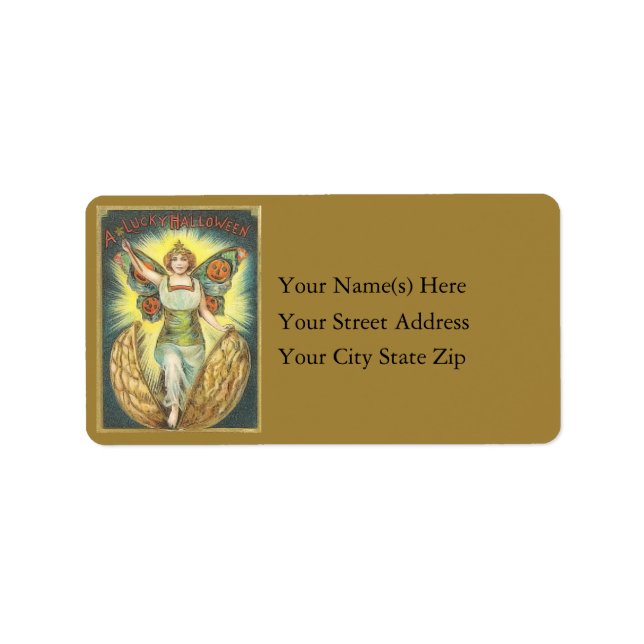 Have A Lucky Halloween Vintage Address Label (Front)