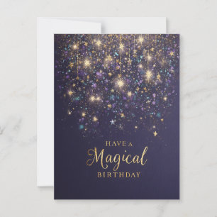 "Have a Magical Birthday" with Glitter and Stars Postcard