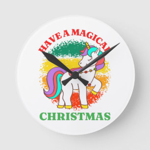 have a magical christmas round clock
