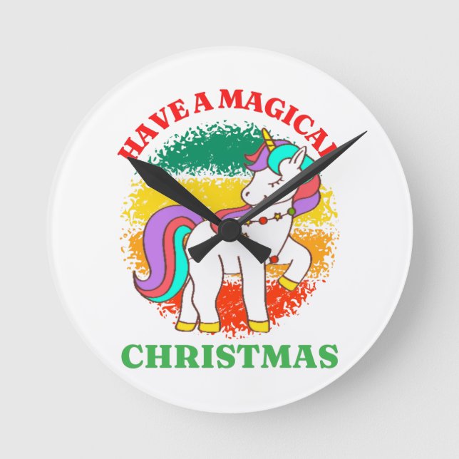 have a magical christmas round clock (Front)