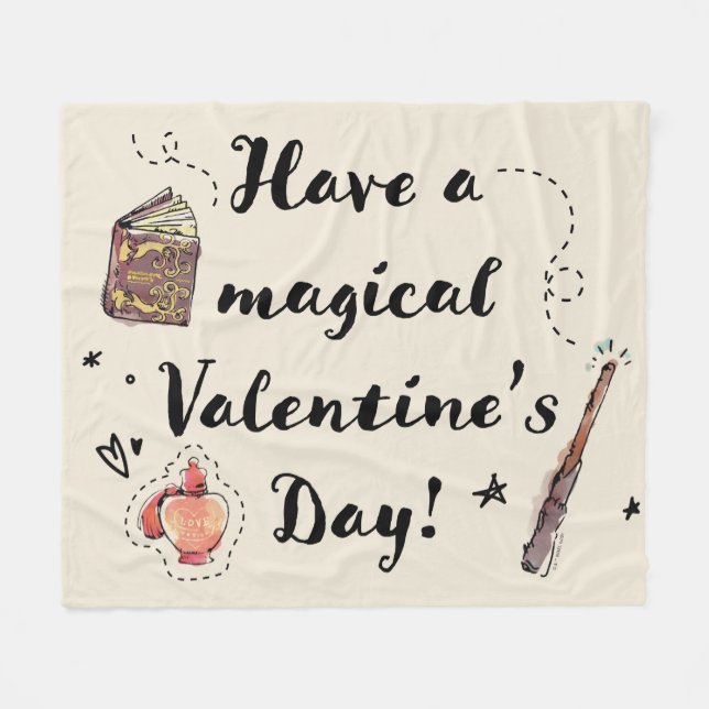 Have A Magical Valentine's Day Fleece Blanket (Front (Horizontal))
