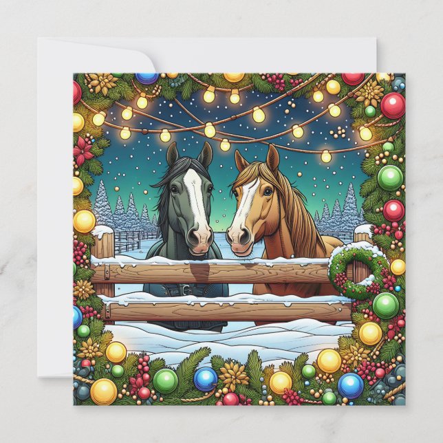 Have a Mare-y Christmas | Horse Pun Personalised Card (Front)