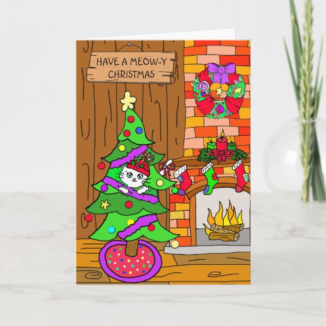 Have a Meow-y Christmas Card (Front)