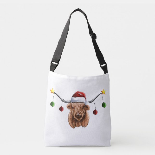 Have a Merry Hielan Coo Christmas  Crossbody Bag (Front)