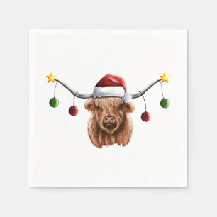 Have a Merry Hielan Coo Christmas Key Ring Napkin