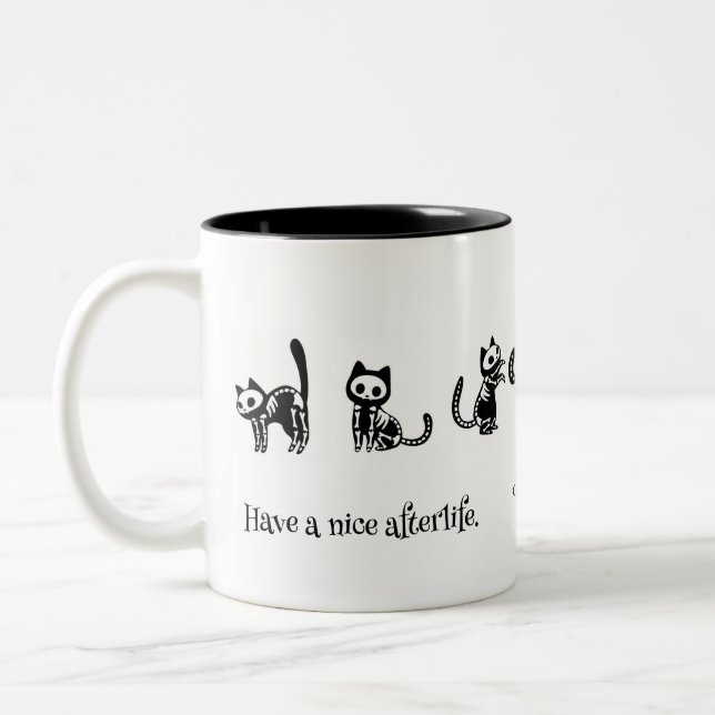 Have a nice afterlife cat mug (Left)