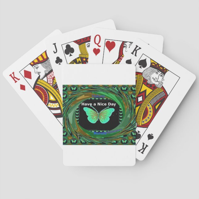 Have a Nice Day and a better night butterfly.png Playing Cards (Back)