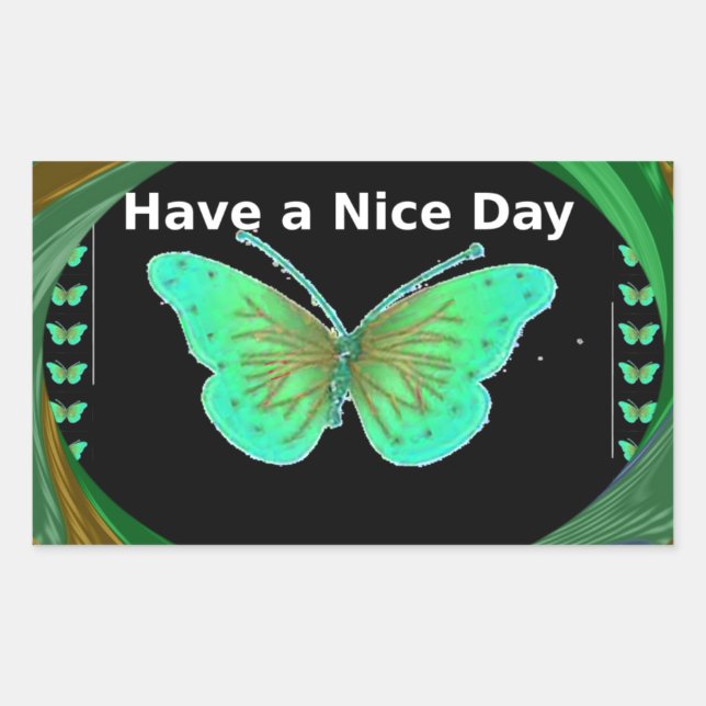 Have a Nice Day and a better night butterfly.png Rectangular Sticker (Front)
