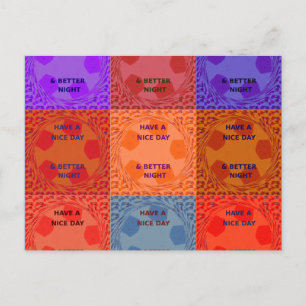 Have a Nice Day & Better Night Pop Art Print Postcard