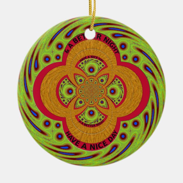 Have a Nice Day Ceramic Tree Decoration (Front)