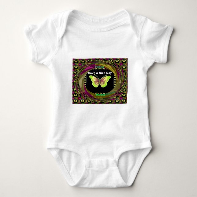 Have a Nice Day Hakuna Matata Text.png Baby Bodysuit (Front)