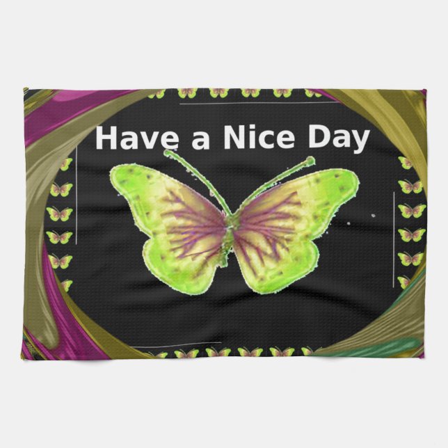 Have a Nice Day Hakuna Matata Text.png Tea Towel (Horizontal)