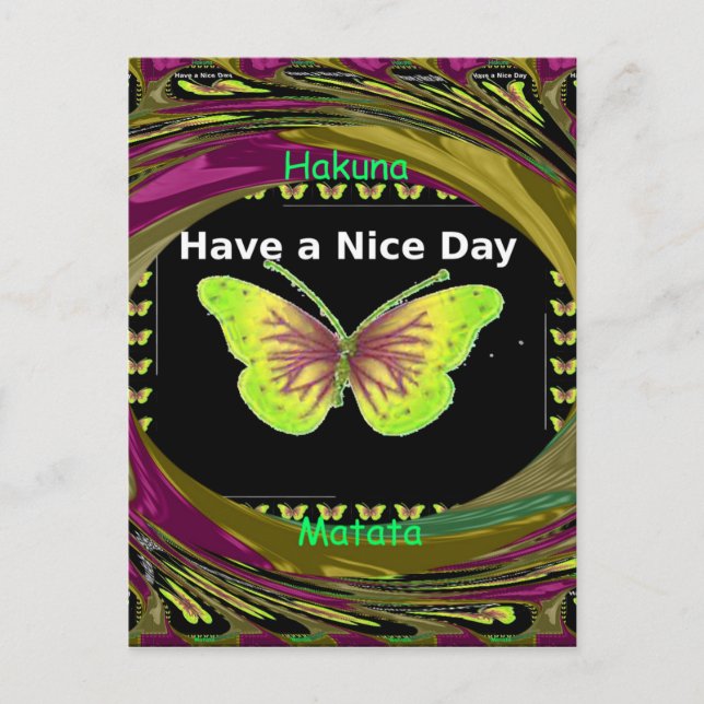 Have a Nice Day: Lovely infinity butterflies art  Postcard (Front)