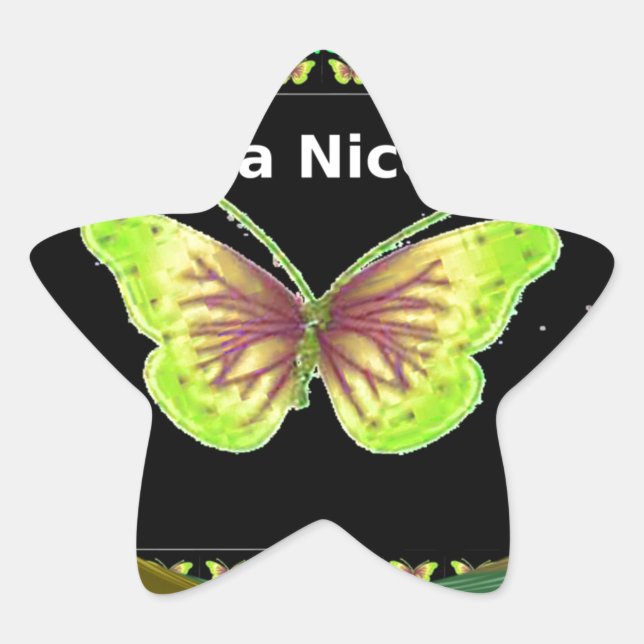 Have a Nice Day: Lovely infinity butterflies art  Star Sticker (Front)