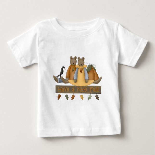 "Have a Nice Fall" Autumn Teddy Bears Infant Top (Front)