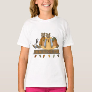 "Have a Nice Fall" Autumn Teddy Bears Kid's Ringer T-Shirt