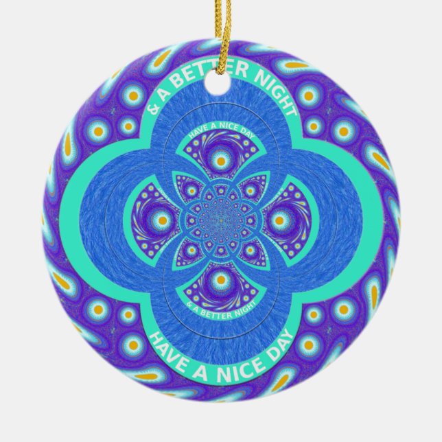 Have a Nicer Day Ceramic Tree Decoration (Front)