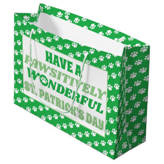 Have a Pawsitively Wonderful St. Patrick's Day Large Gift Bag