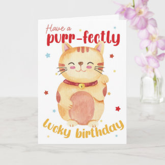 Have a Purr-fectly Lucky Birthday – Cute Card