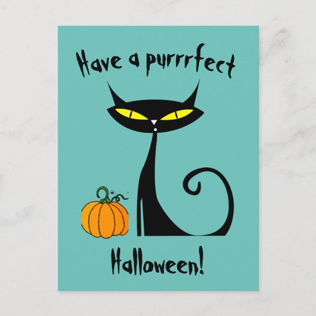 Have a purrrfect Halloween! Postcard (Front)