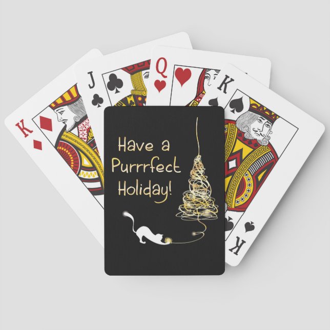 Have a Purrrfect Holiday Playing Cards (Back)