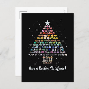 Have a Rockin Christmas! Crystal Christmas Tree  Holiday Postcard