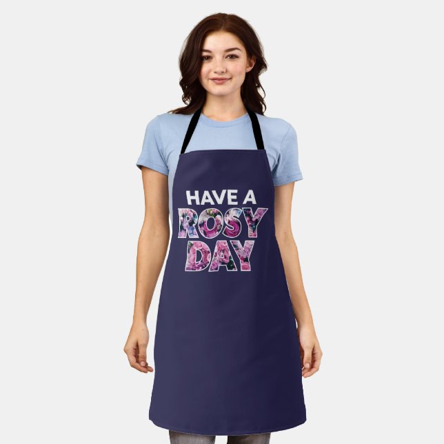 "Have A Rosy Day" Graphic Art Apron (Worn)