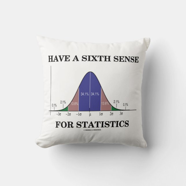 Have A Sixth Sense For Statistics Bell Curve Cushion (Front)