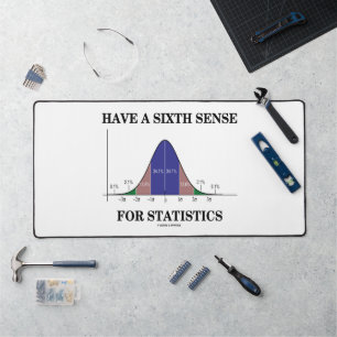 Have A Sixth Sense For Statistics Bell Curve Desk Mat