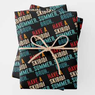 Have A Skibidi Summer Bruh Funny Teacher Last Day Wrapping Paper Sheet