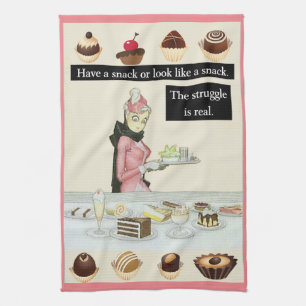Have a Snack or Look Like a Snack. Vintage Funny Tea Towel
