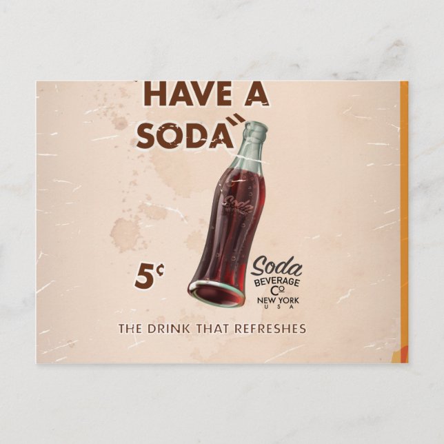 Have a Soda Vintage Advertisement Postcard (Front)