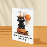 Have a Spook-tacular Birthday Halloween Cat Card<br><div class="desc">This design may be personalised by choosing the Edit Design option. You may also transfer onto other items. Contact me at colorflowcreations@gmail.com or use the chat option at the top of the page if you wish to have this design on another product or need assistance. See more of my designs...</div>