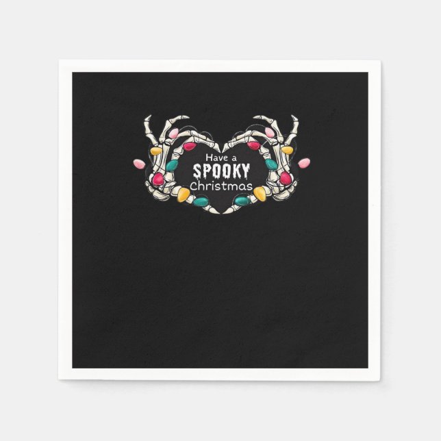 Have A Spooky Christmas Classic - Skeleton Hand He Napkin (Front)