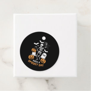Have A Spooky Day Halloween Witch Gift Skeleton  Favour Tags