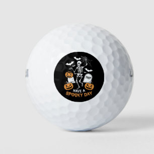 Have A Spooky Day Halloween Witch Gift Skeleton Golf Balls