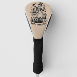 Have a spooky Day Halloween Witch Skeleton Golf Head Cover