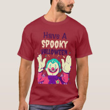 Have a spooky Halloween with graphic of a clown