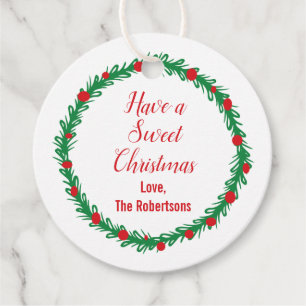 Have a Sweet Christmas Gift Tag, Holiday Treat Favour Tags