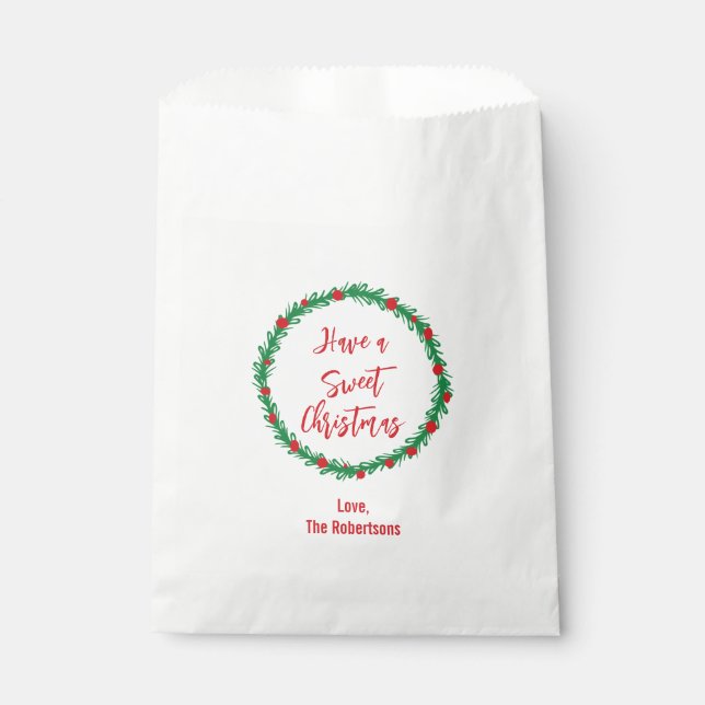 Have a Sweet Christmas, Holiday Treat Favour Bags (Front)