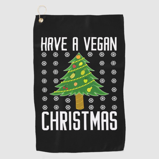 have a vegan christmas golf towel (Front)