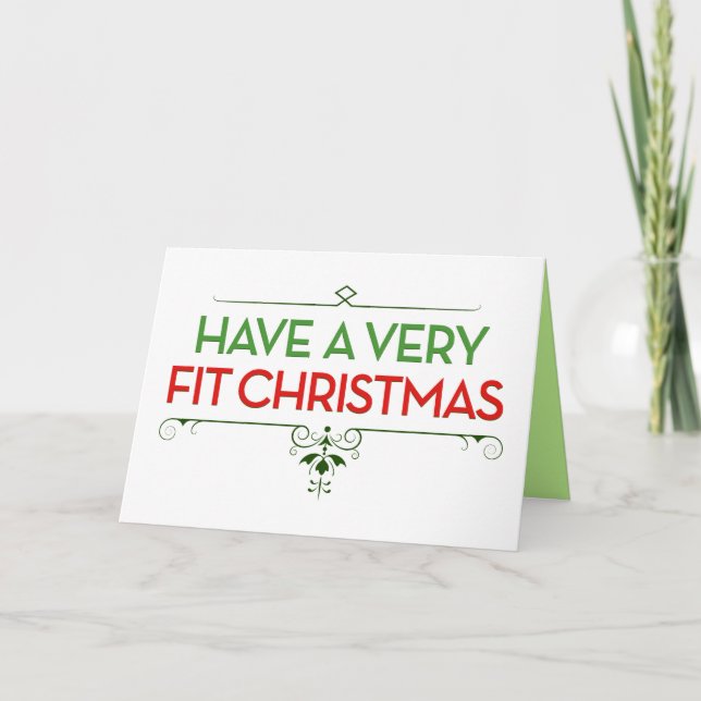 Have a Very FIT Christmas Fitness Motivation Holiday Card (Front)