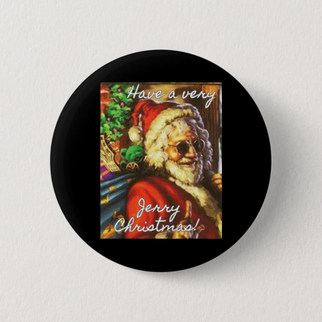 Have A Very Jerry Christmas Garcia Santa Holiday  6 Cm Round Badge (Front)