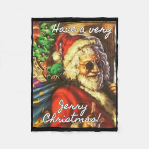 Have A Very Jerry Christmas Garcia Santa Holiday  Fleece Blanket