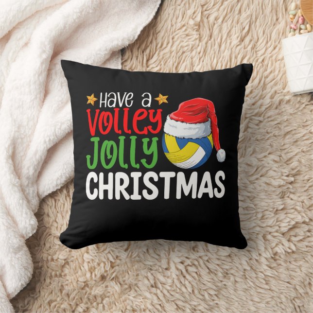 Have a Volley Jolly Christmas Volleyball Holiday Cushion (Blanket)
