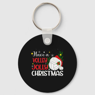 Have A Volley Jolly Christmas Volleyball Santa Hat Key Ring