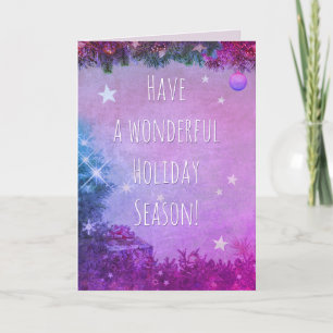 Have a Wonderful Holiday Season Modern Purple Card